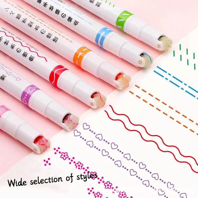 Wholesale hand newspaper fluorescent hand tent contour pen wavy line contour pen