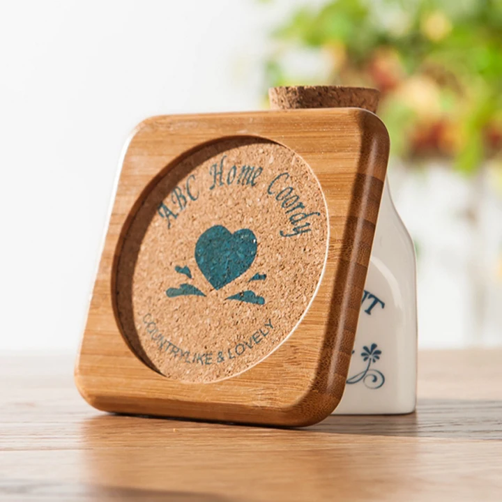 Custom Coffee Blank Pallet Cup Mat Custom Sublimation Coasters For Drink Square Bamboo Wood Coaster