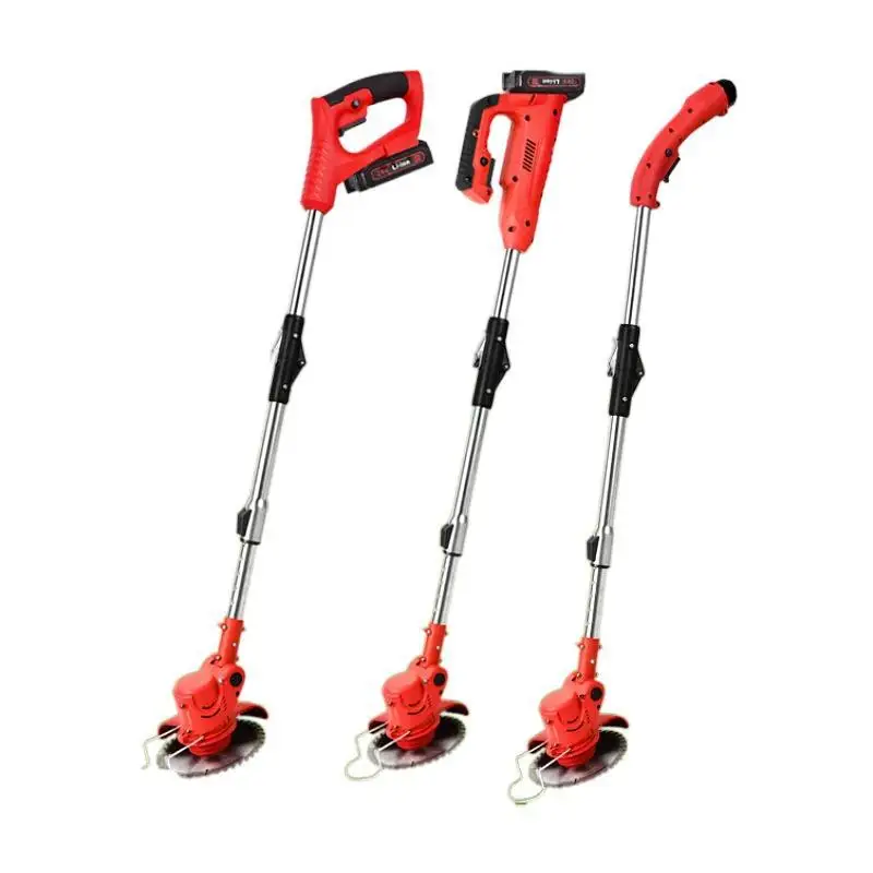 12V brush Electric Cordless Lithium portable electric lawn mower household weeding machine garden trimming tool lawn mower