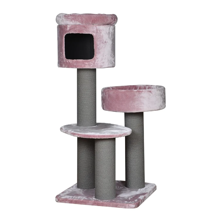 Wholesale Sisal Castle Large Climbing Scratch Tower Pet Scratcher Big Wood Condo Furniture Cat Tree