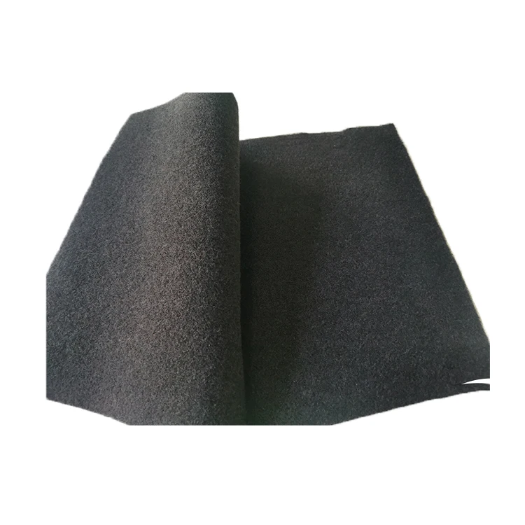 Sound Proofing Roll Black Non Woven Needling Felt Fabric Mattress Sheet Recycled