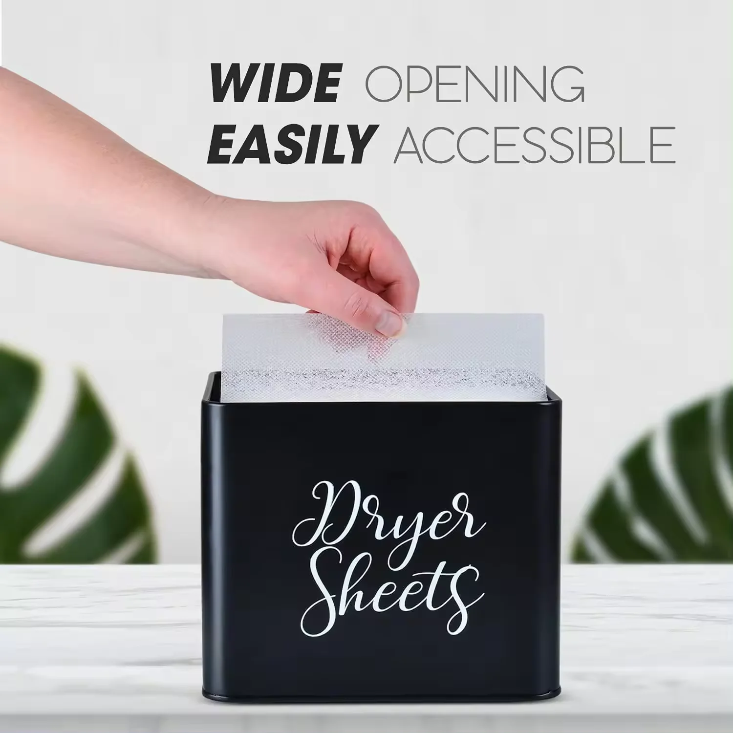 Modern Farmhouse Laundry Room Organization Metal Dryer Sheet Holder Fabric Softener Sheets Tin Dispenser With Lid