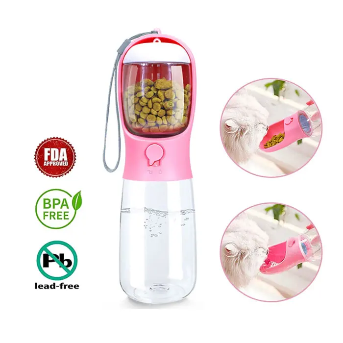 Online Customization Portable Plastic Pet Travel Outdoor Drink Feeding Dog Water Bottle