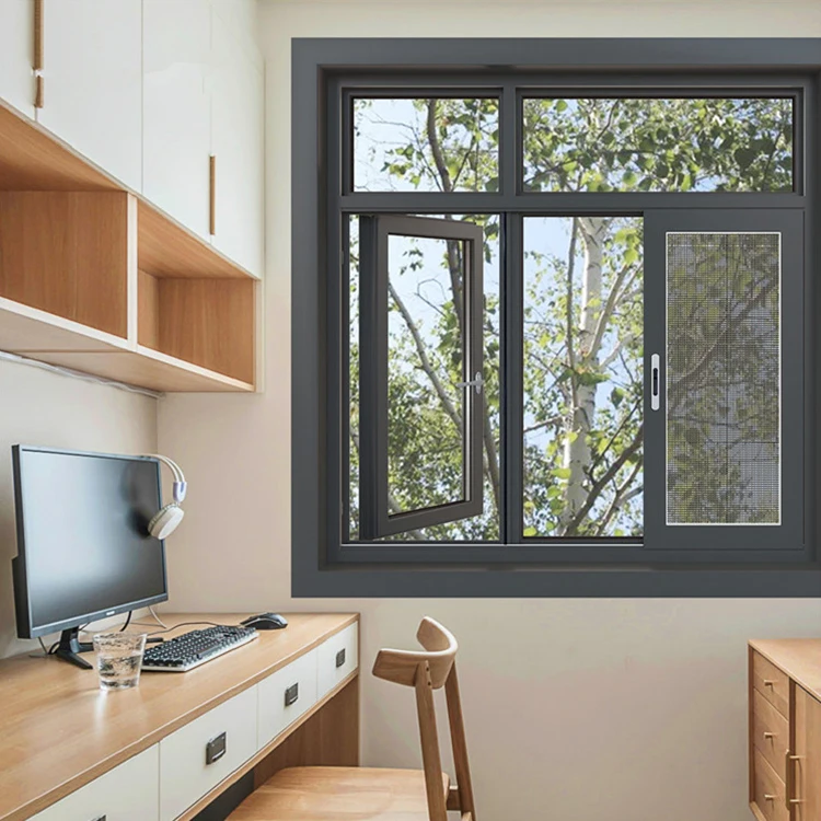  HS-ASW21 высококачественное алюминиевое окно алюминиевая рама тройное остекление горизонтальные горки для