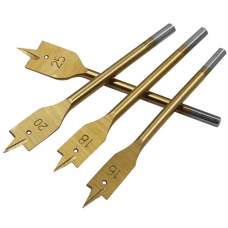 AutoErizo 5PCS Hex Shank Woodworking Flat Bit Spade Drill Bit Wooden Case Set for Hole Drilling