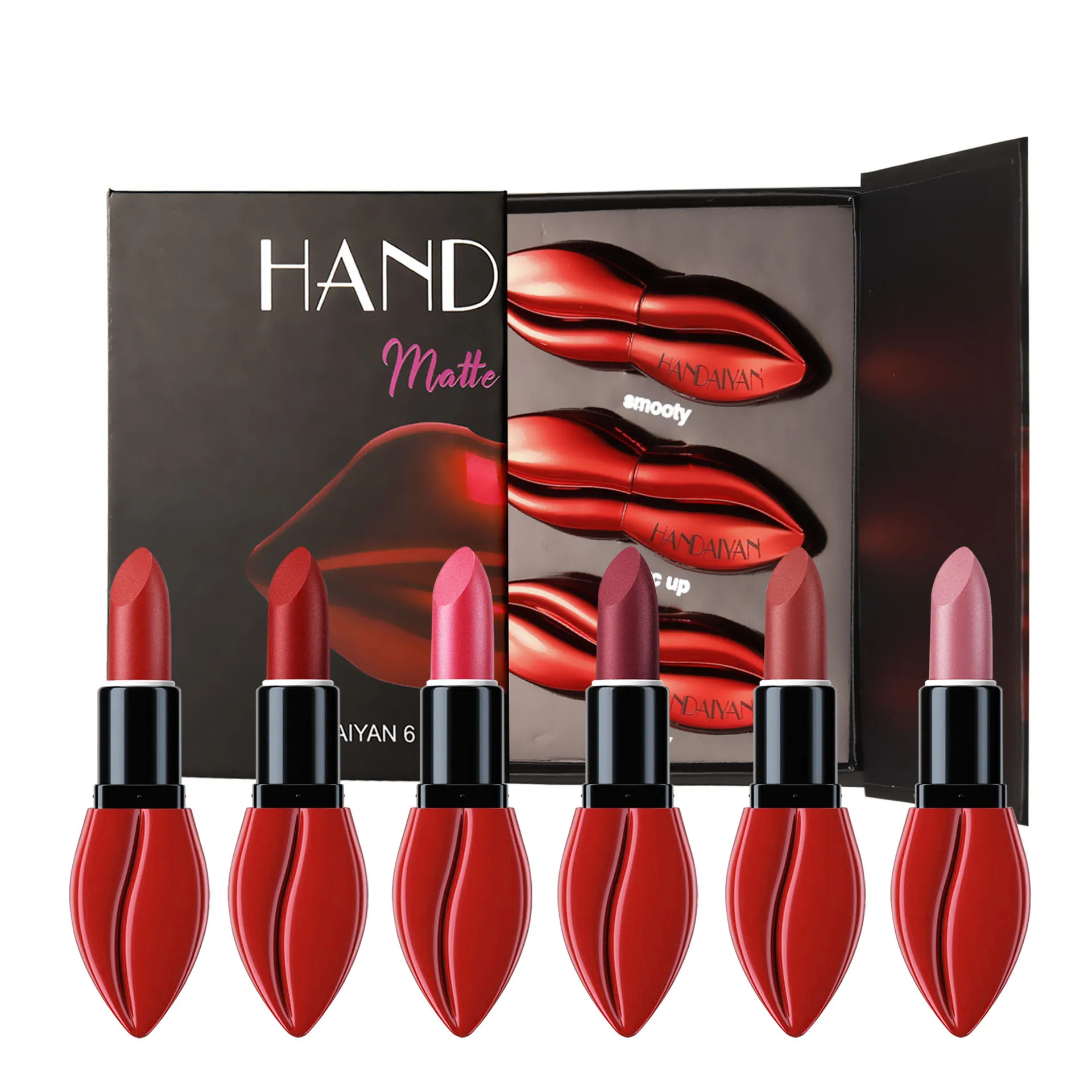 Handaiyan 6pcs handaiyan lipstick set Waterproof Moist Wholesale Long-lasting Velvet Lipstick Set Matte Non-stick Cup Lip Glaze