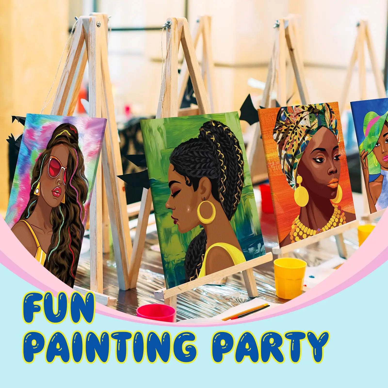 High Quality 20*25cm Pre Drawn Canvas Cotton DIY Canvas Stretched Pre Drawn Stretched Outline Canvas Painting Boards