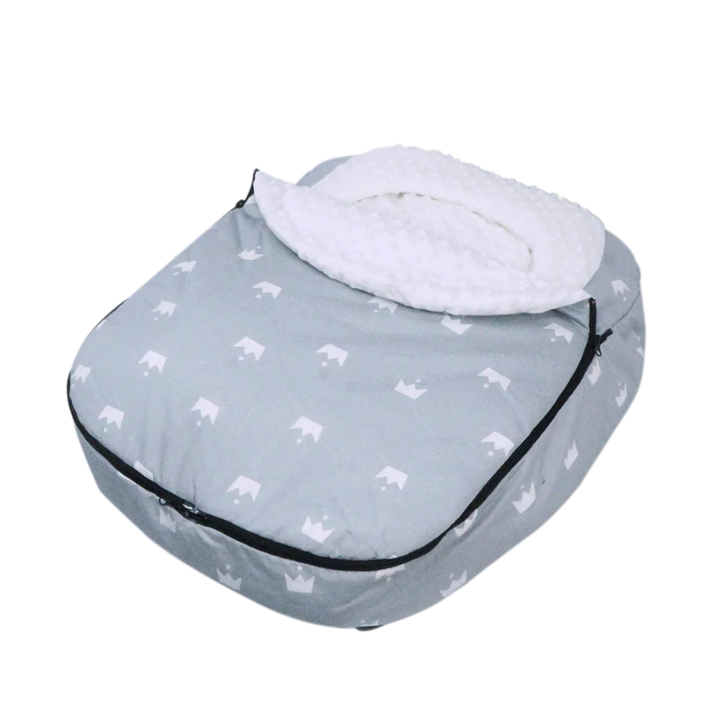 Winter Car Seat Cover for baby Stroll Heather.Plush Fleece Infant Carseat Canopy with Mesh Ventilation Hole,Warm and Snug