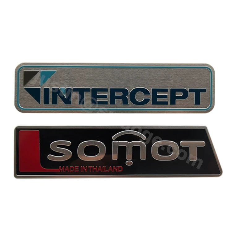 Custom Self-Adhesive Metal Emblems Badges Waterproof Aluminum Car Labels with Offset Printing Logo Stickers
