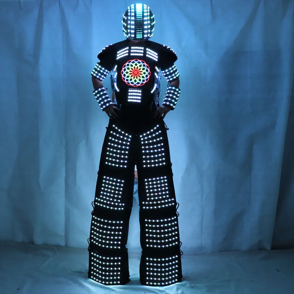 LED Stilts Walker LED Light Robot Costume  Traje de Robot Clothing event kryoman costume led disfraz de robot