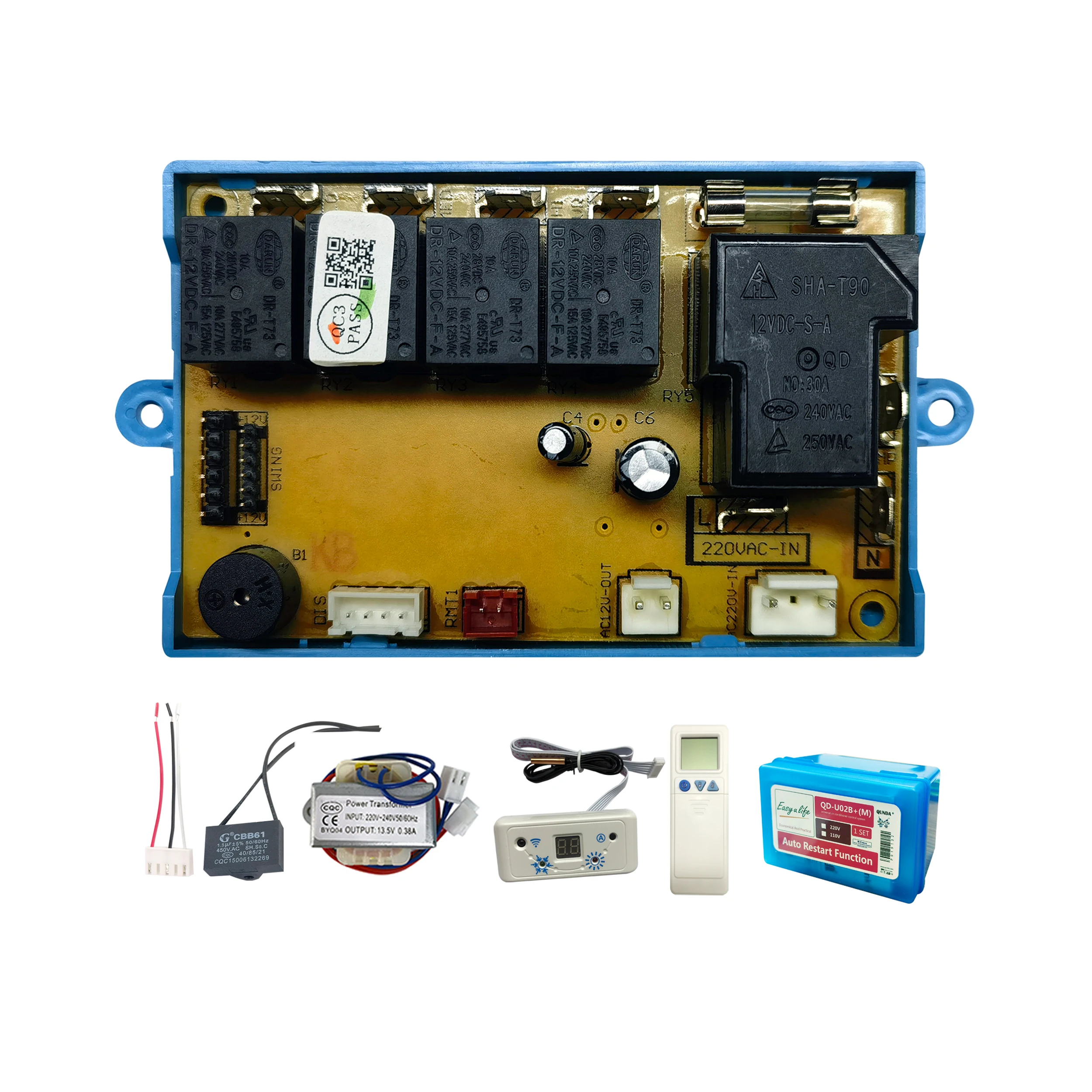 QUNDA QD-U02B+(M) air conditioner universal pcb board plastic box