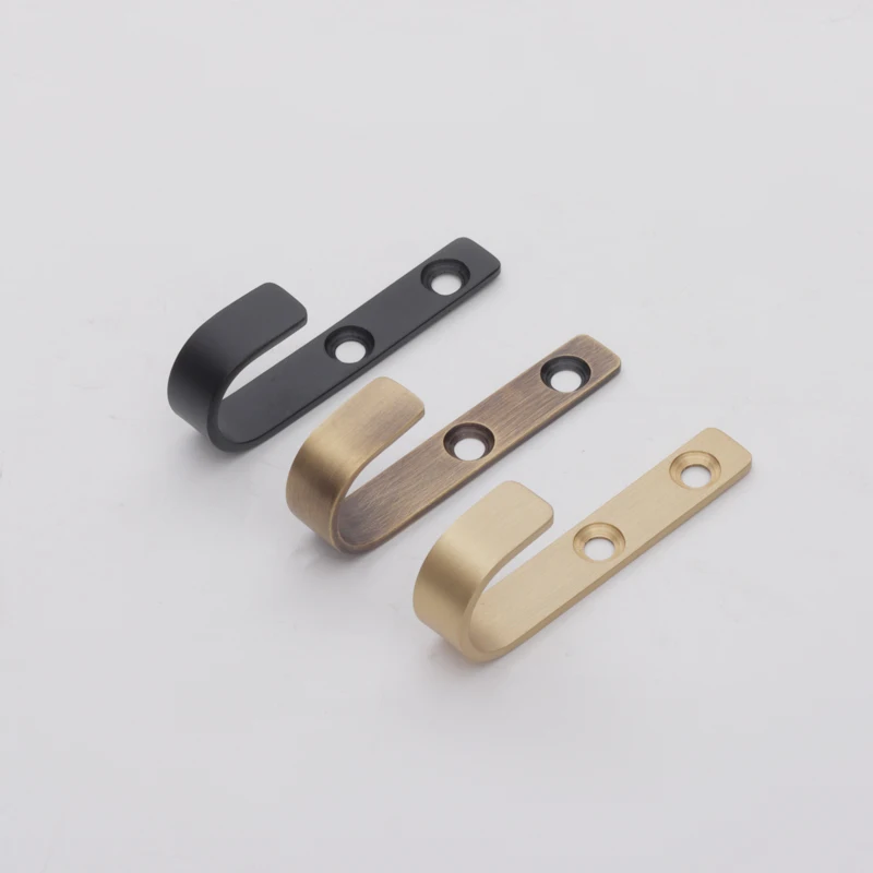 Modern Brass J Hook Wall Coat and Robe Hooks Small and Large Size Options for Bedroom and Bathroom Home Decor