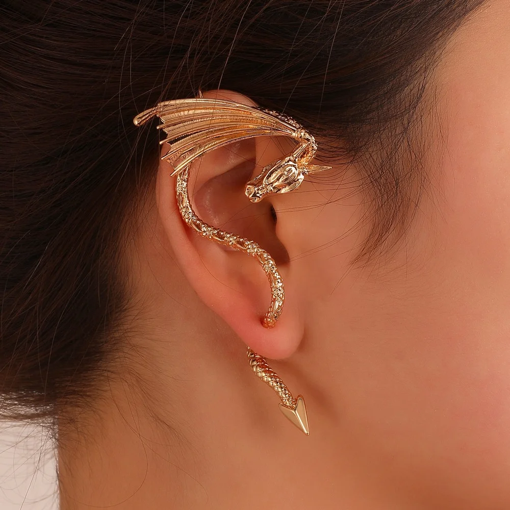 Punk Flying Dragon Ear Clip Earrings For Women Jewelry Wholesale