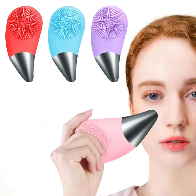 2024 Best sellers Exfoliator Face Scrub Washing Brush Skin Care Tools Deep Cleansing Electric Silicone Facial Cleansing Brush