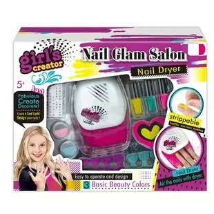 Best Selling Makeup Toys for Girls Cosmetics Play Kids Cute Manicure Tool Set Water Based Peel Off Nail Polish Art With Dryer