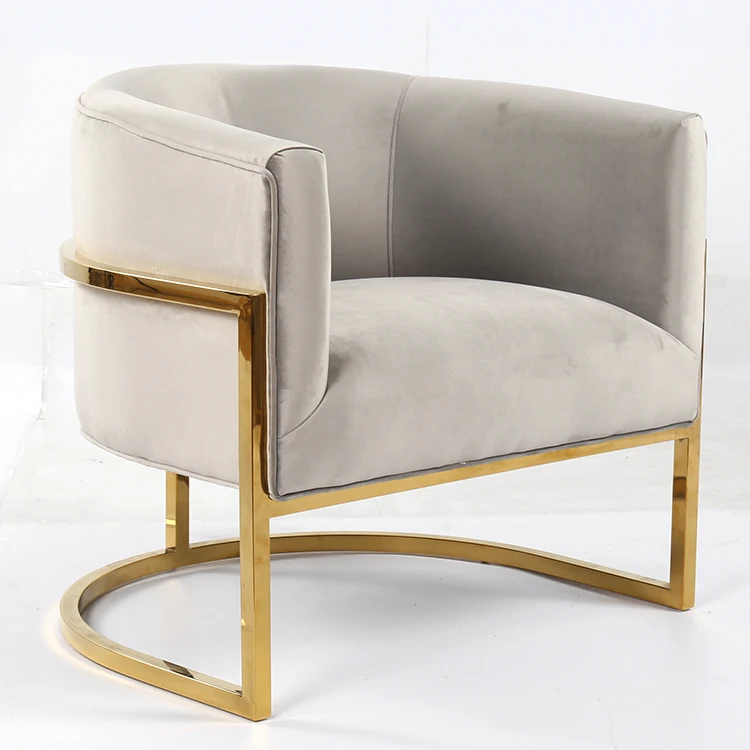Home Furniture Modern Velvet Fabric Stainless Steel Chair Furniture