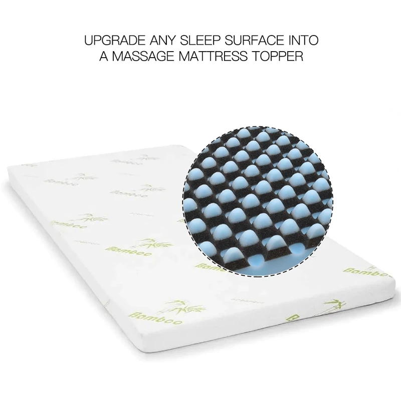 Twin Memory Foam Mattress Topper with Removable Zippered Hypoallergenic Bamboo Cover