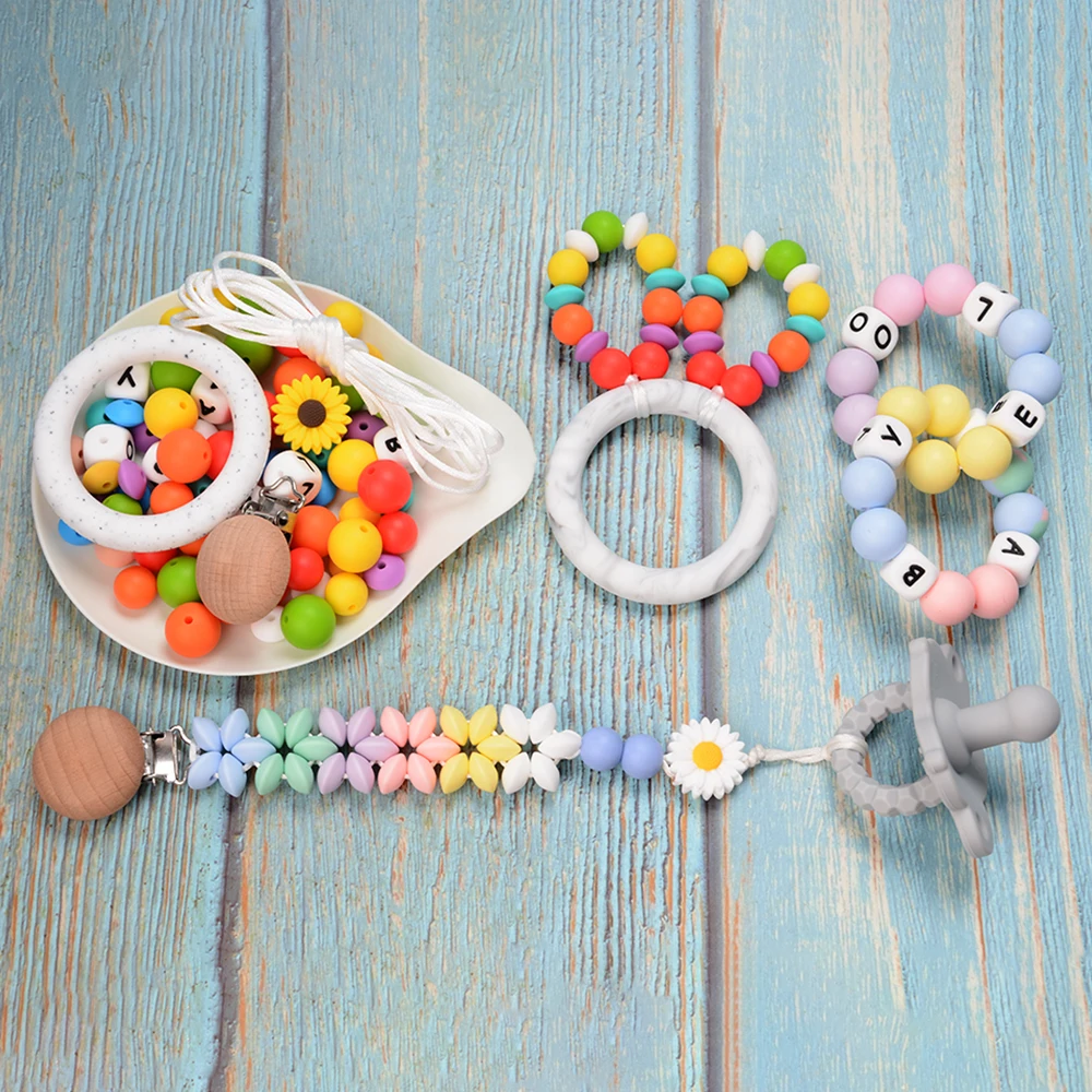 Bulk Food Grade Silicone Beads Wholesale Multi-color BPA Free Custom Silicone Beads Set For Baby Pacifier Bracelet