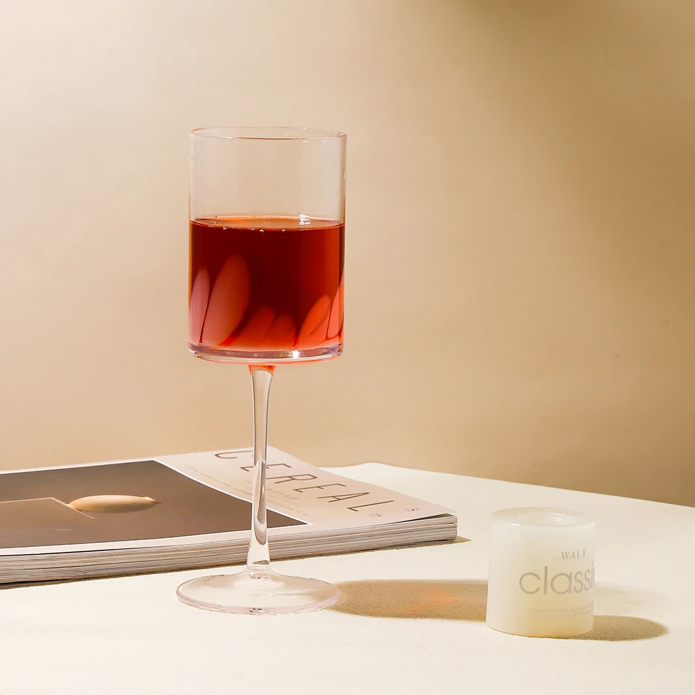 Square Champagne Goblet Glass Red White Wine Glasses Set Wholesale Custom Unique Crystal for Wedding Gift CLASSIC Clear Glass &