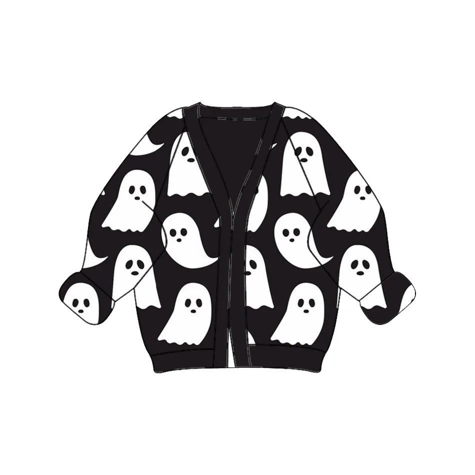 Custom Pattern Knitted Baby Girl Cardigan Long Sleeve V-neck Holiday  Knitwear