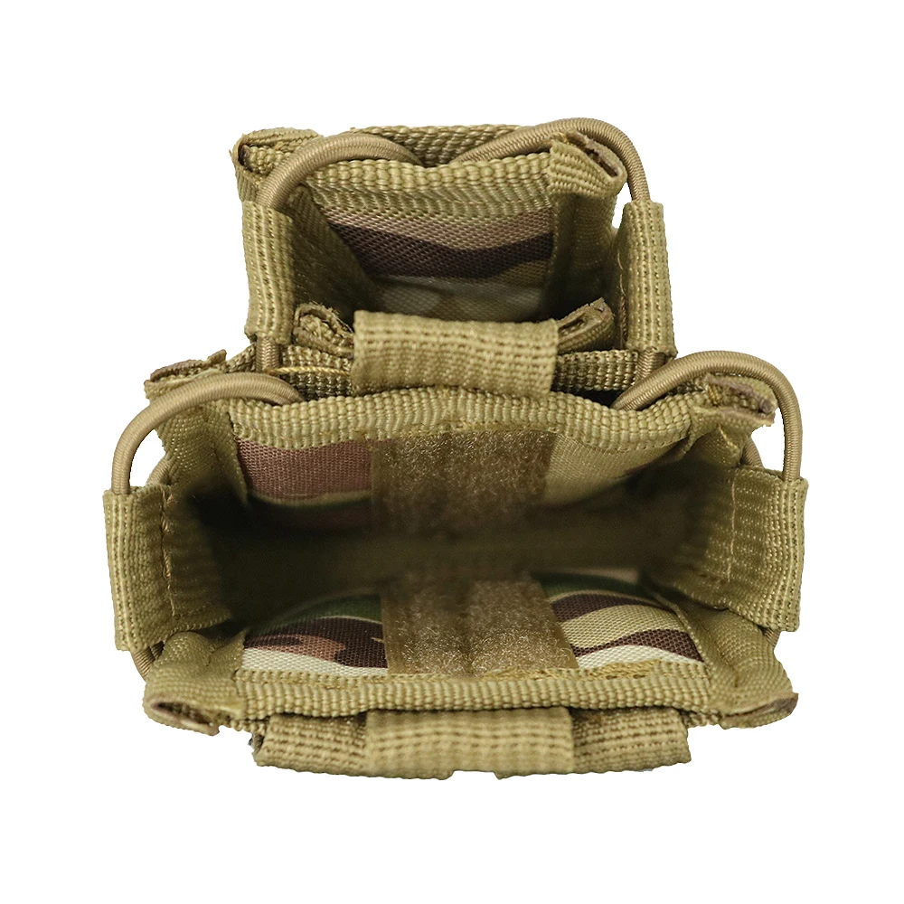 Molle Single Double Mag Pouch for 9mm 5.56mm Magazine Universal Tactical Pouches, Open-Top Ammo Holder Elastic Adjustable