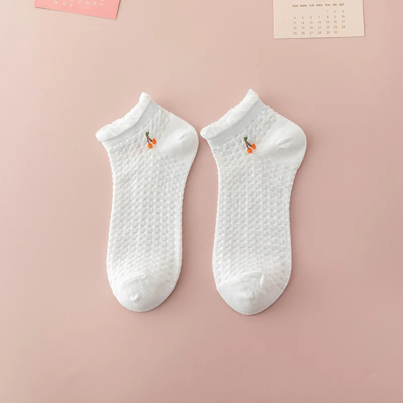 Jacquard Cotton Thin Tube Lovely Japanese Taibi Lace Transparent Breathable Girl Student Tube Socks