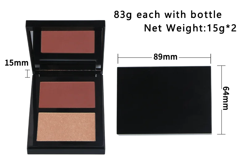 Makeup 2 Colors Long-Lasting Face Make up Contouring Bronzer Cosmetics Private Logo Contour Palette