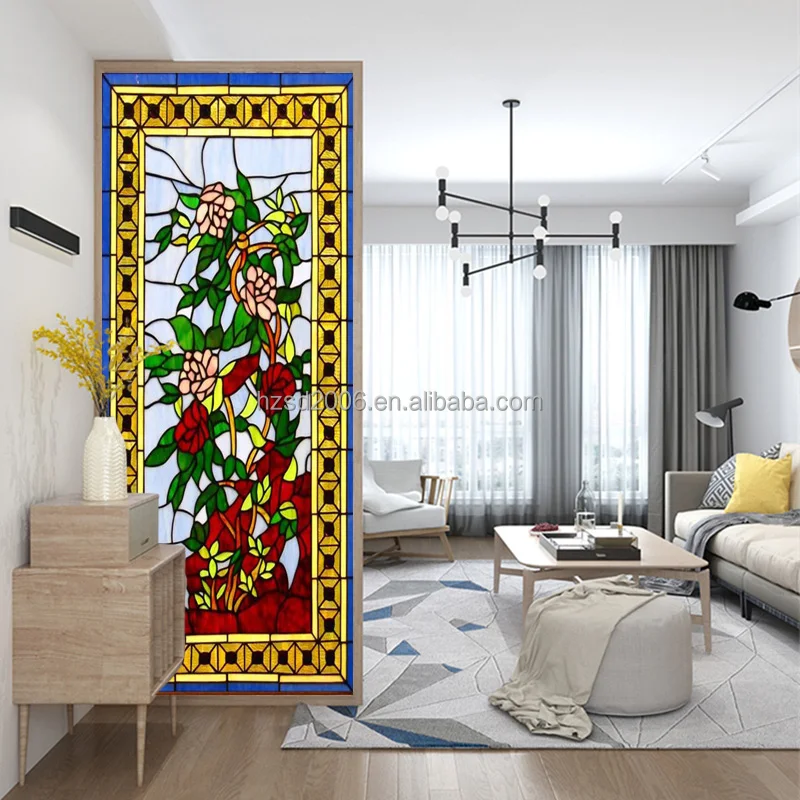 Flora Design Stained Glass Windows for Church and Buildings | Custom Tiffany Stained Glass Window  Door And Ceiling