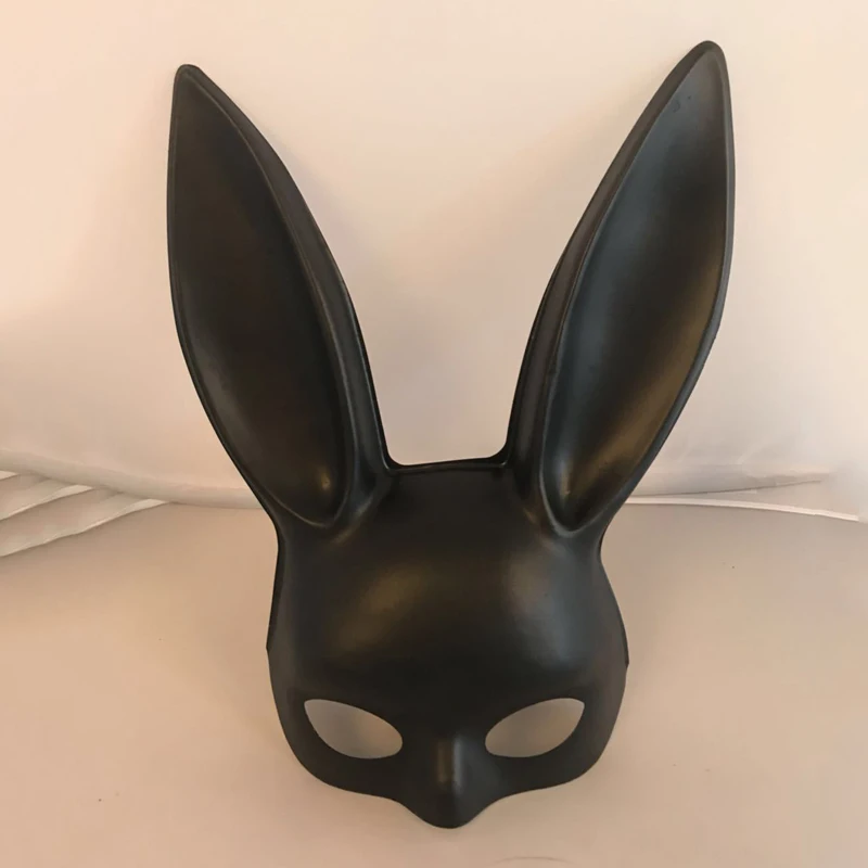 Factory Directly Cheap Halloween Easter Bunny Mask Prom Half Face Bunny Girl Mask Performance Rabbit Ears Mask