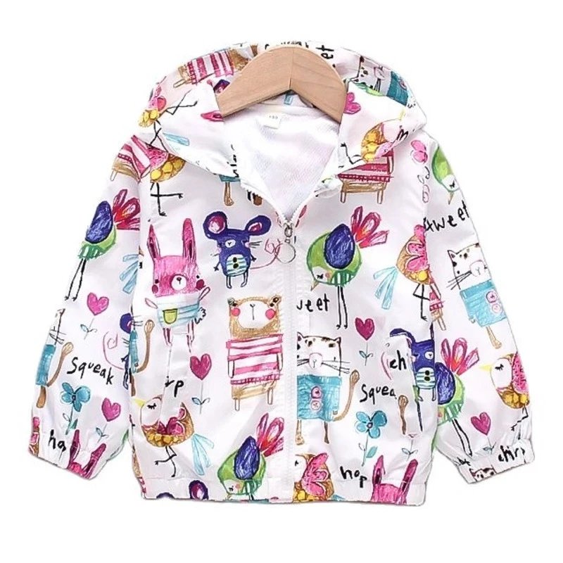 Kids Coat Jackets Spring And Autumn Animal Fashion  Boys Girls Cartoon Doodle Print Coats Little Mouse Quality Long Sleeve Coat