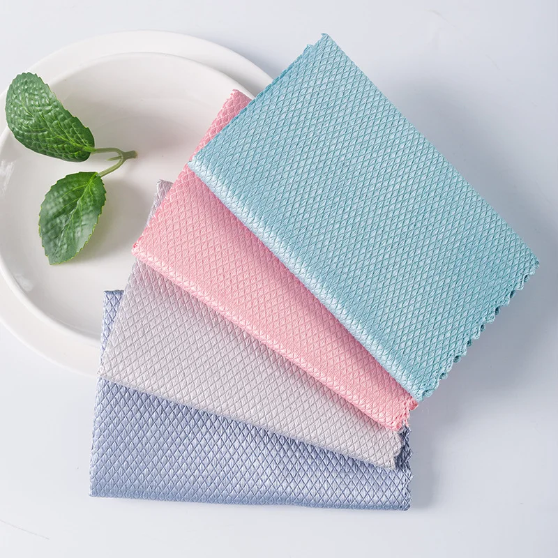 Car Glass Cleaning Cloth Housework Kitchen Towel Wholesale Microfiber Car Wash Towel Fish Scale Rag Towel