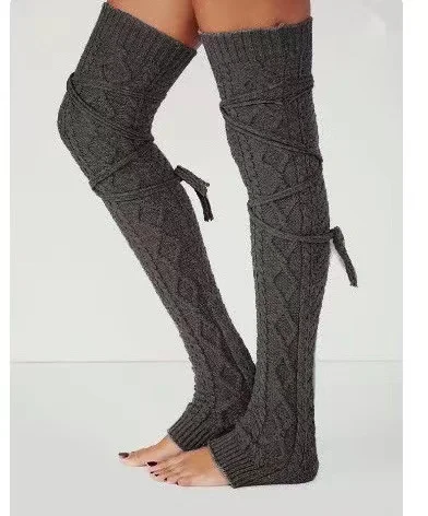 Winter leg warmer thigh high socks over the knee knitted wool warm socks