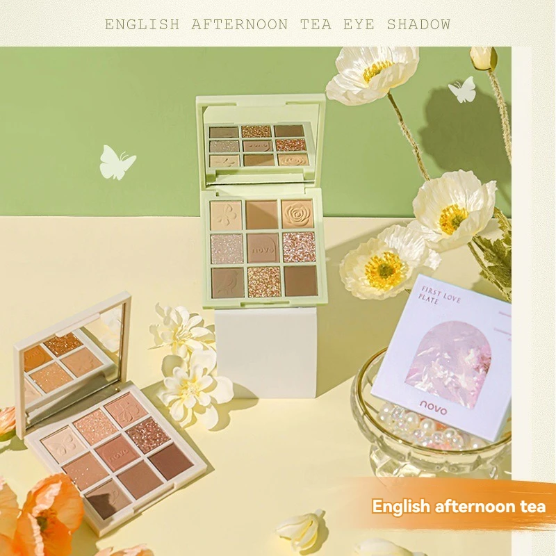 Customizable 9-Color Korean Vegetarian Makeup Matte Eye Shadow Glitter Eye Shadow Pigment Palette