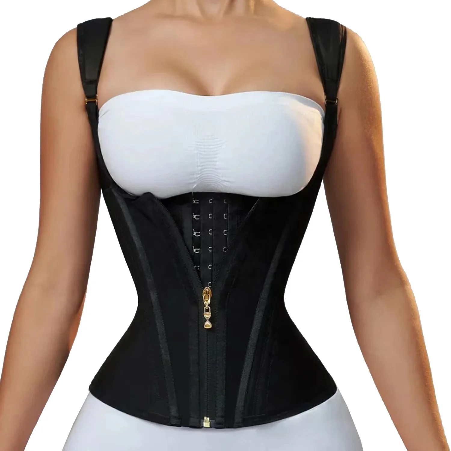 Women 15 Steel Bones High Compression Fajas Slimming Belt Latex Support Body Shaper Waist Trainer Shaper Girdle Shapewear Corset