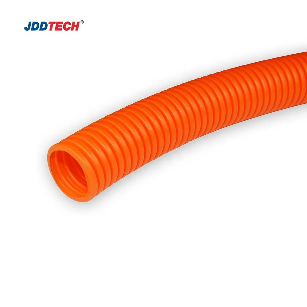 Automotive split corrugated flexible conduit for wiring harness