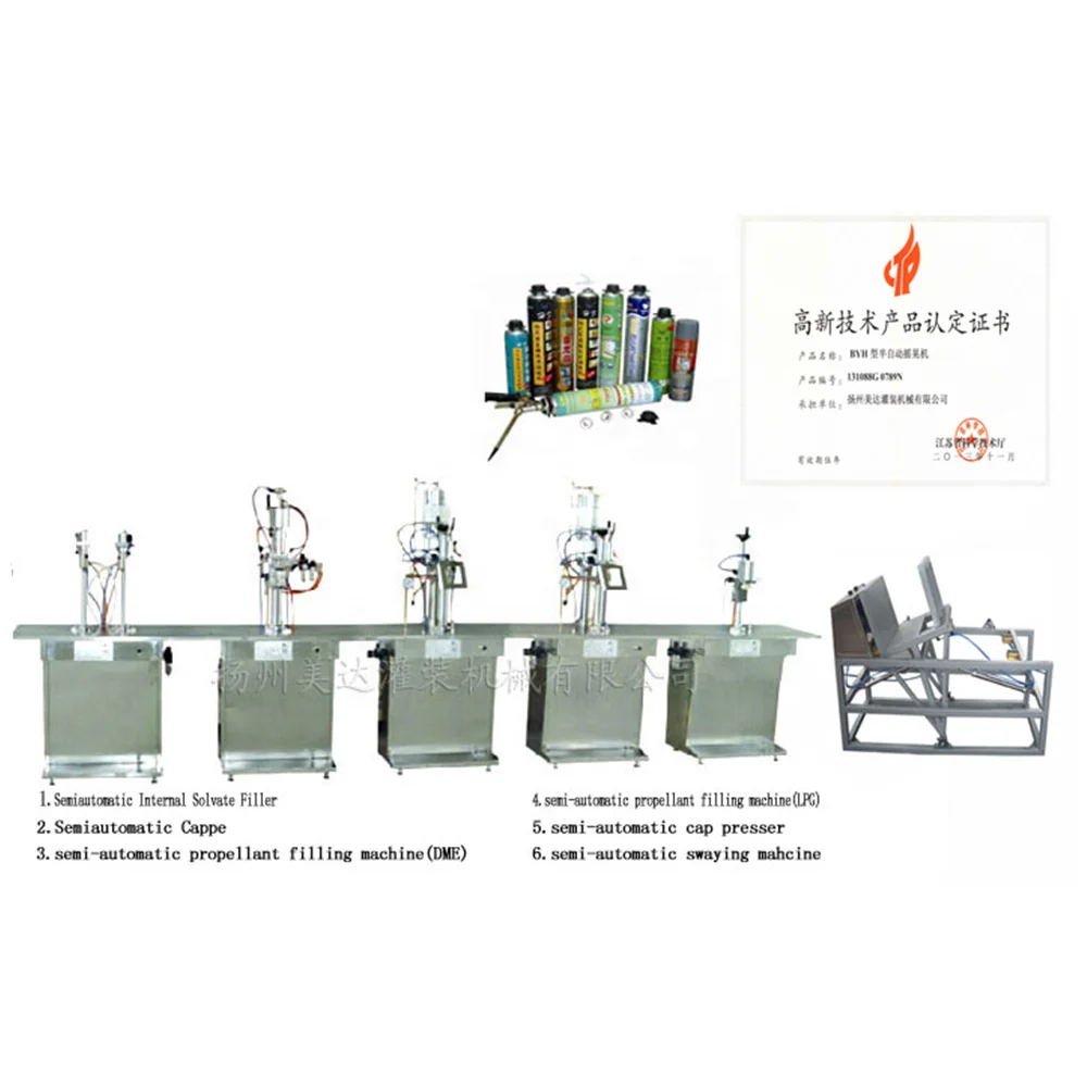 Semiautomatic PU-Foam Aerosol Filler production line