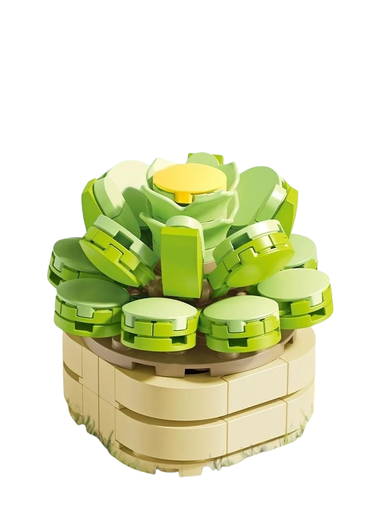 Rose Flower Bouquet Building Blocks Set Artificial Rose Sets with Vase for Home Office Decorating