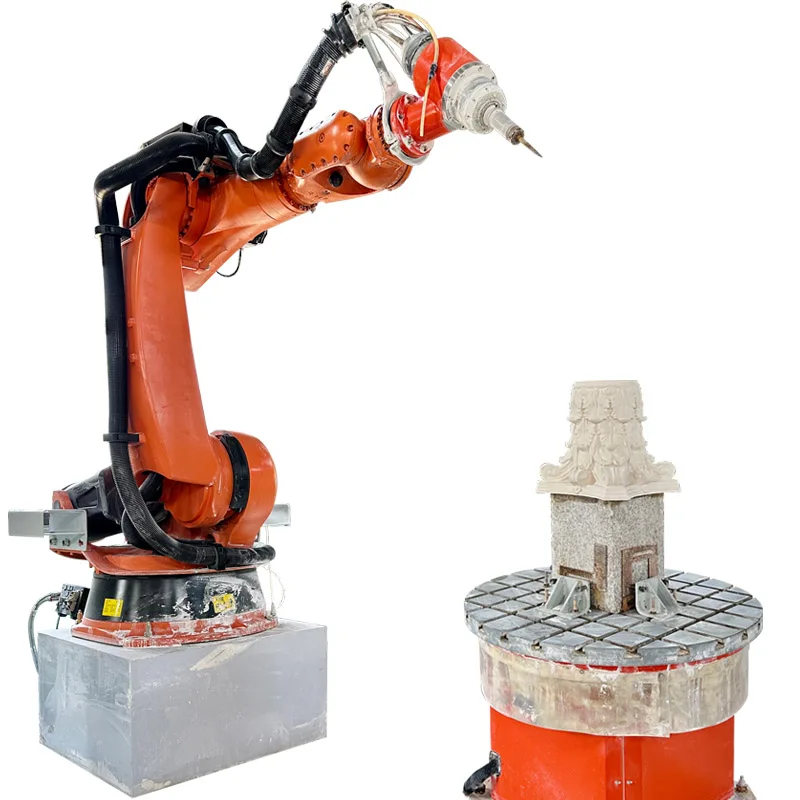 HUALONG machinery  marble stone carving engrave 7 Axis Robot Arm CNC 3d sculpture engraving