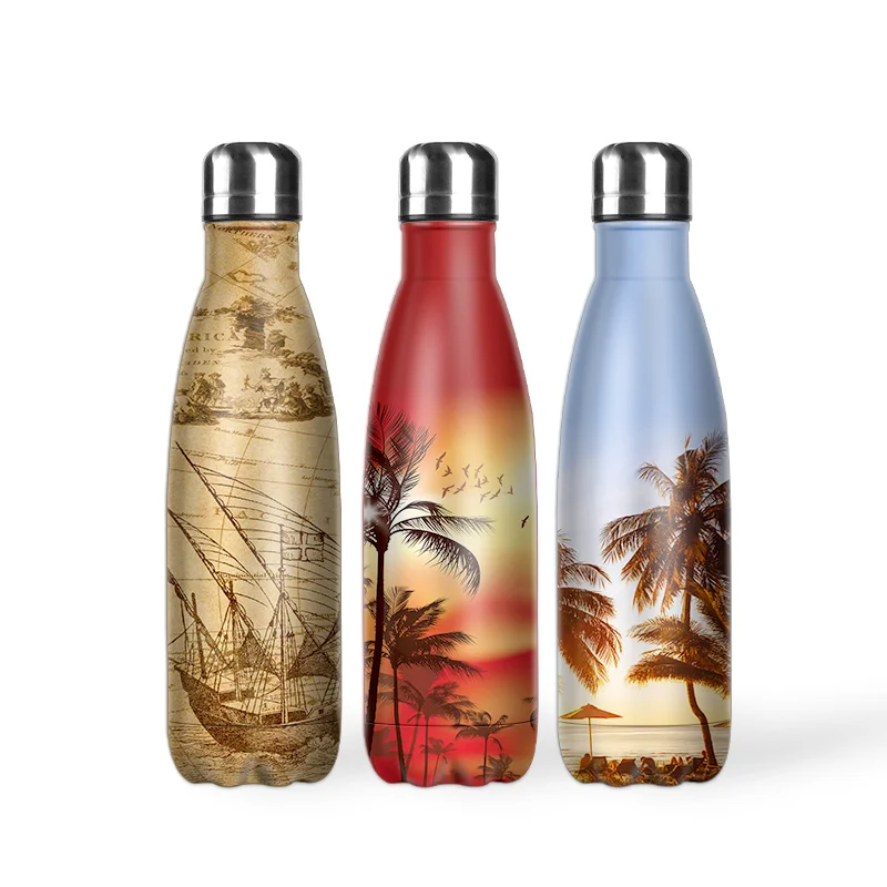 Современная герметичная термо-Двойная Вакуумная термоизолированная бутылка для воды из нержавеющей стали 500 мл