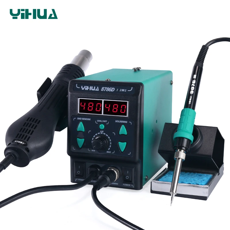 YIHUA 8786D-I Desoldering Station Rapid Heating Phone Repair SMD Solder Tool Iron Hot Air Soldering Station