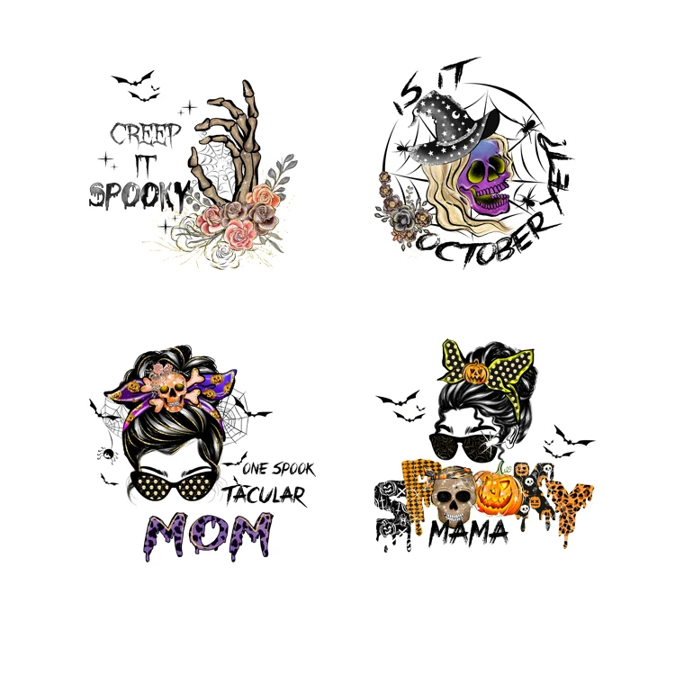 Тепловая печать переводная футболка виниловая наклейка на Хэллоуин жуткая мама dtf Переводные изображения