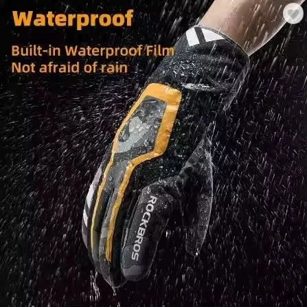 Men Winter Windproof Cycling Gloves MTB Road Bike Waterproof Warm Full Finger Bicycle Gloves Ski gloves