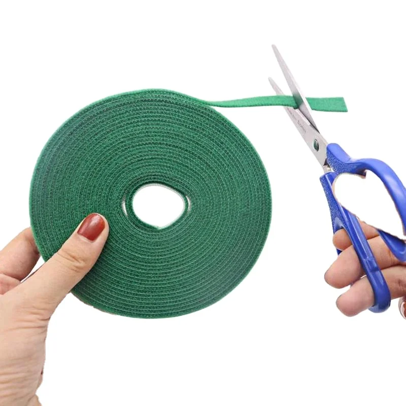 5m/roll 20mm 0.79 inch garden ties velcroes tape support for effective growing garden tape for plant hook and loop green