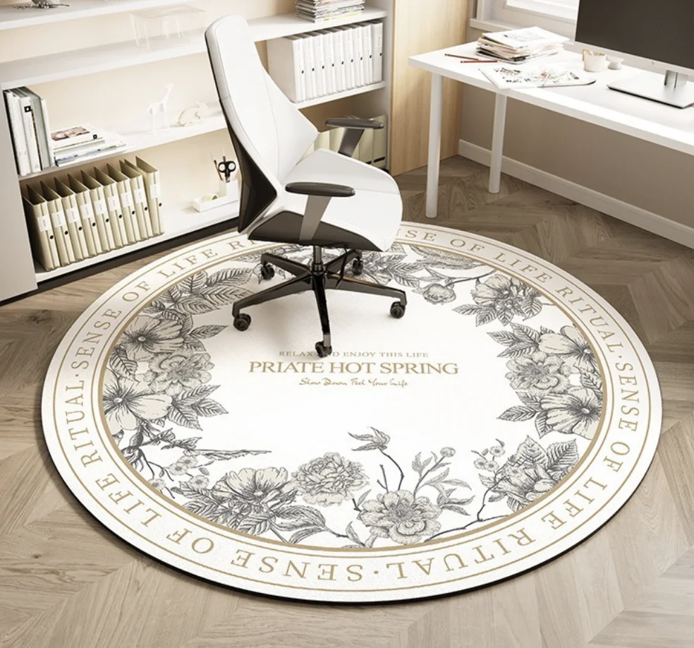 Round carpet office bedroom computer chair swivel chair special floor mat study desk chair diatom mud mat