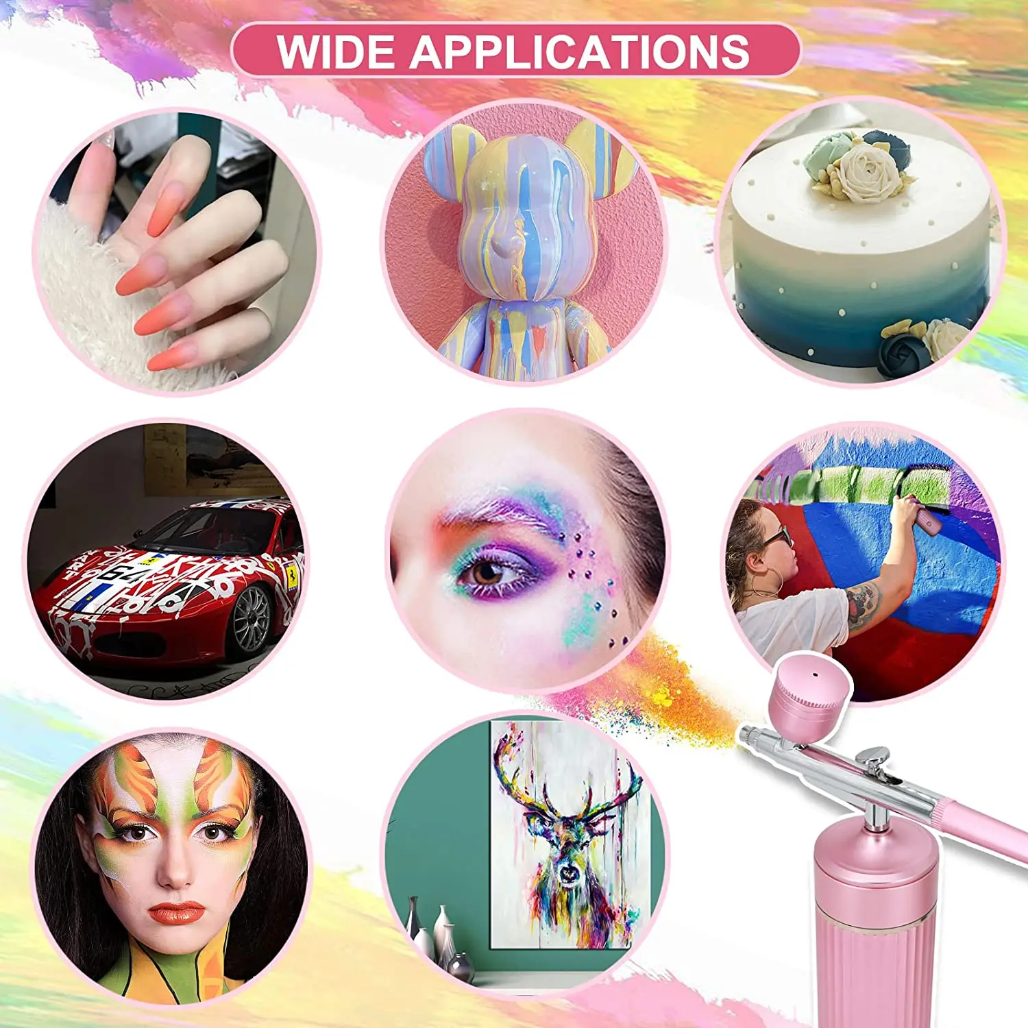 wireless mini Air Brush Paint Kit Spray Cake Decoration Barber cordless makeup machine gun  kit airbrush compressor