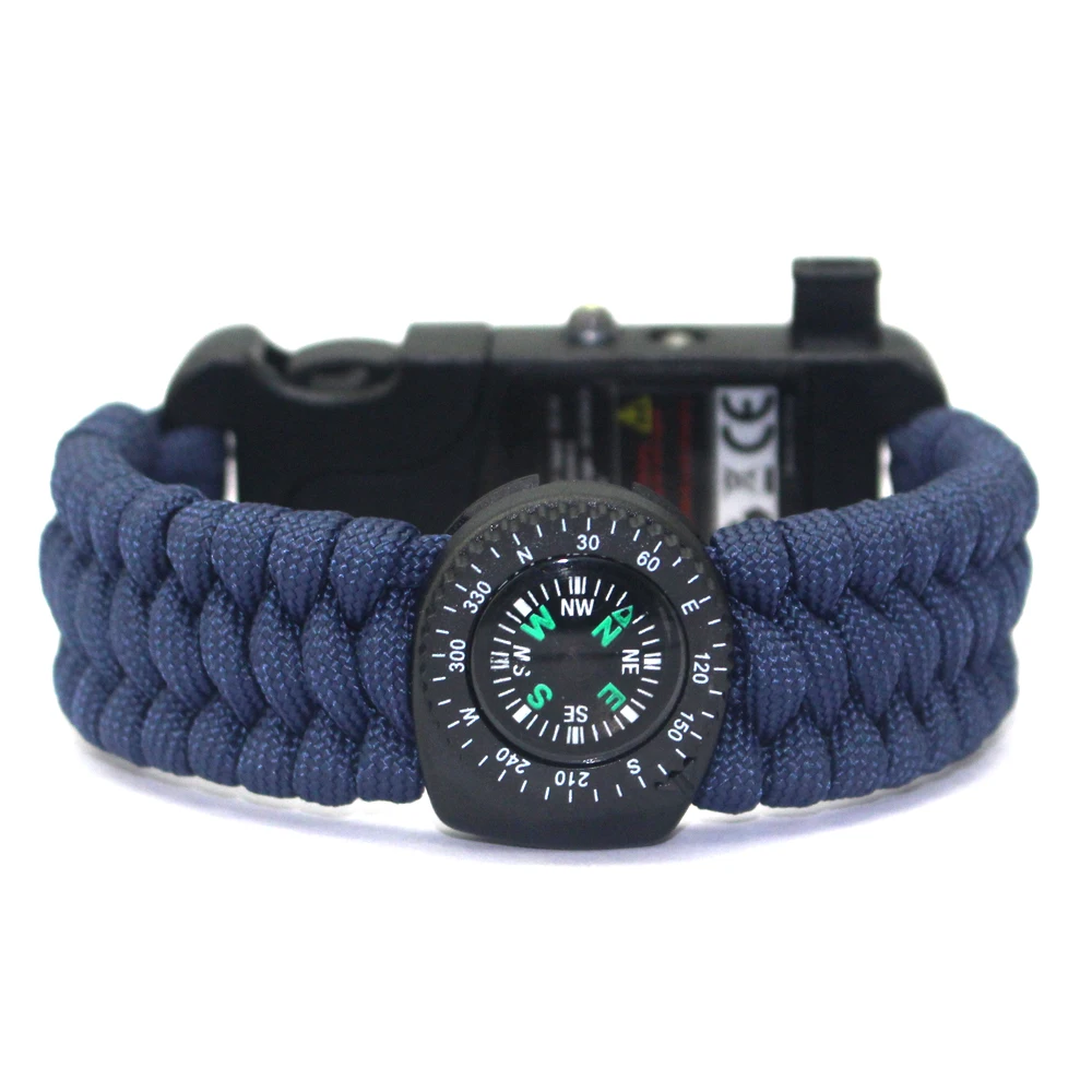 New 2020 Survival Bracelet with Mini Compass, Custom Design Hiking Bracelet with SOS Flashlight
