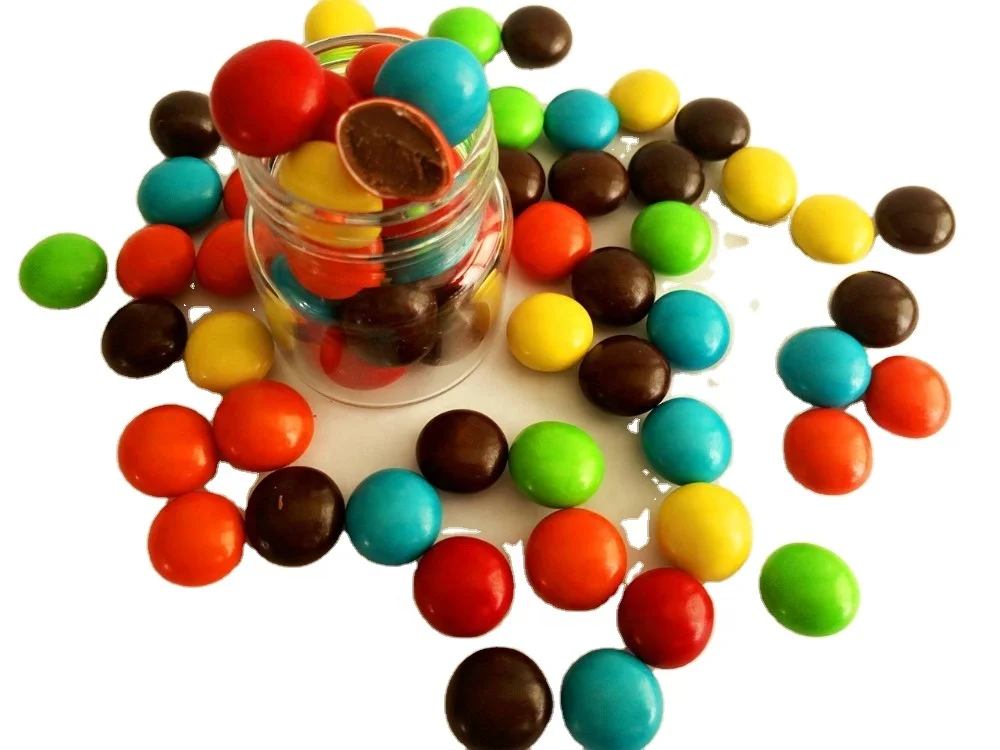 High quality 6 colors mix choc bean sweet button shape chocolate confectionery