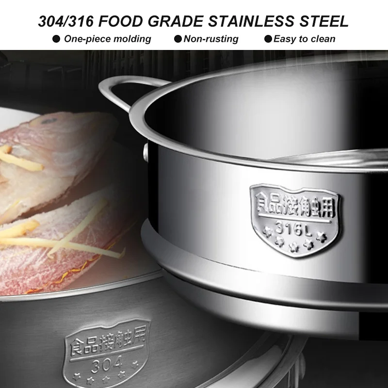 304 Stainless Steel Steamer Baby Fob Bun Dumpling Momo 316 Stainless Steel Steamer Cooker