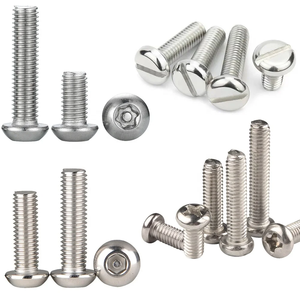 wholesale screws M3 m5 m4 x7mm button head Metal torx 316 stainless steel cross pan head thread bolt self tapping screw