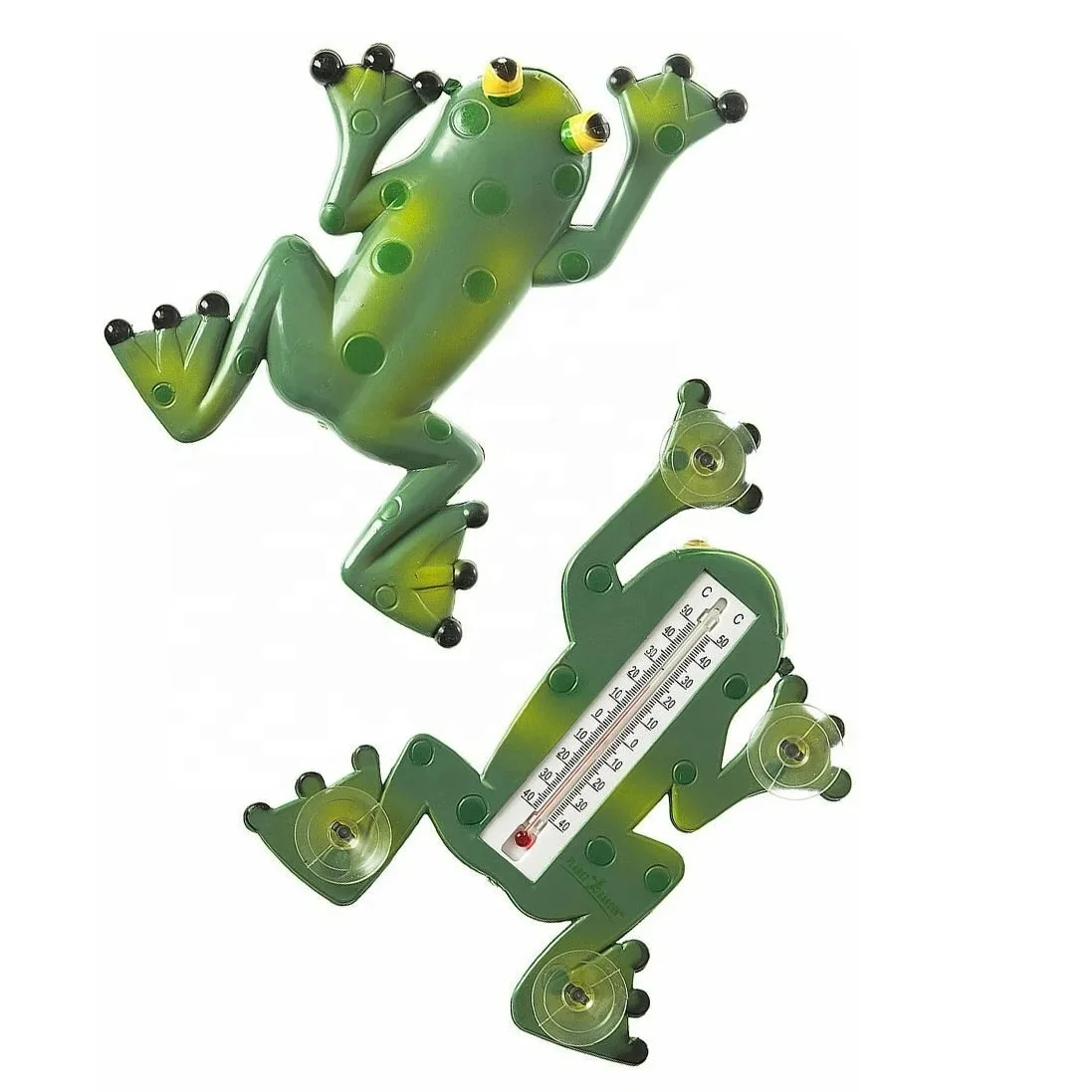 Climbing Stained Frog Shape Thermometer Decorative Window Thermometer with Suction Cups for Garden